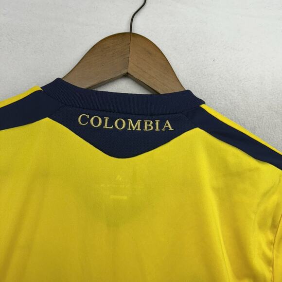 Columbia Soccer Jersey Men's Small Yellow Adidas 2013 Sewn Patch Logo Futbol - Picture 8 of 11